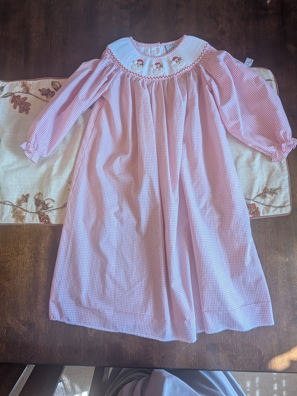 Holiday Smocked Long-Sleeve Girls' Dress/ Three Sisters/ Size 5